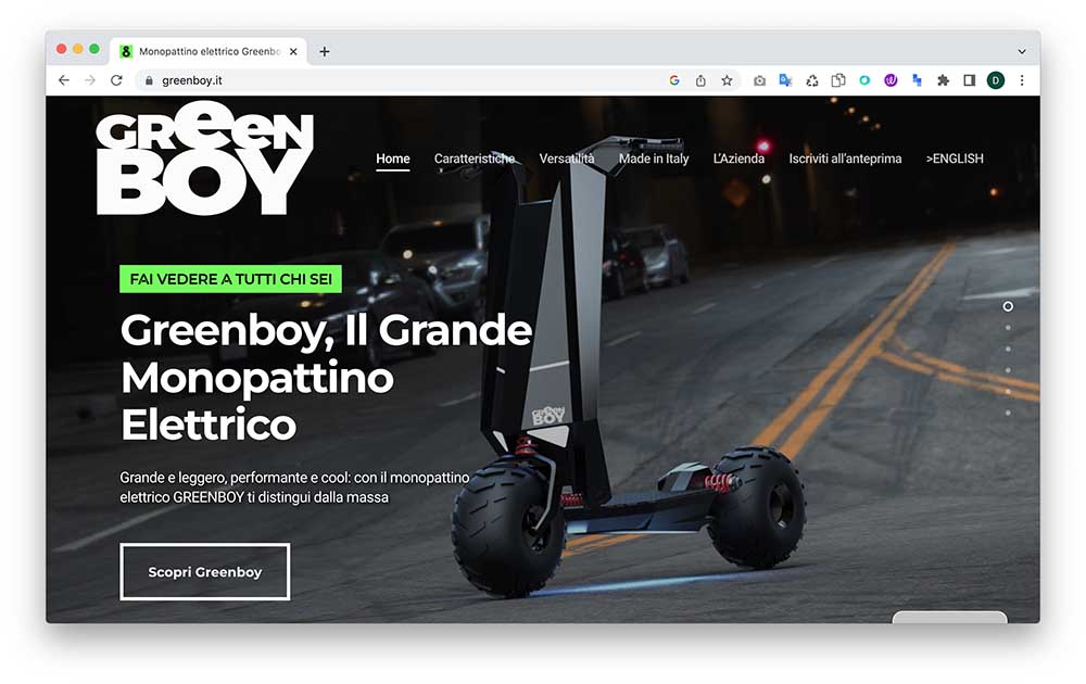 Greenboy monopattino elettrico - Web Agency XP Digital Experience